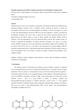 Drug-Like Properties and ADME of Xanthone Derivatives: the Antechamber of Clinical Trials Ana Sara Gomes, Pedro Brandão, Carla