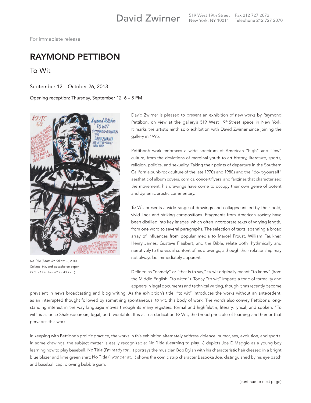 RAYMOND PETTIBON to Wit