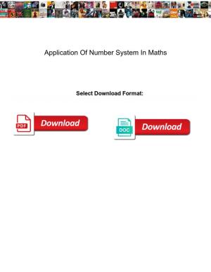 Application of Number System in Maths