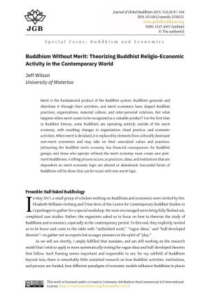 Buddhism Without Merit: Theorizing Buddhist Religio-Economic Activity in the Contemporary World