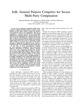 Sok: General Purpose Compilers for Secure Multi-Party Computation