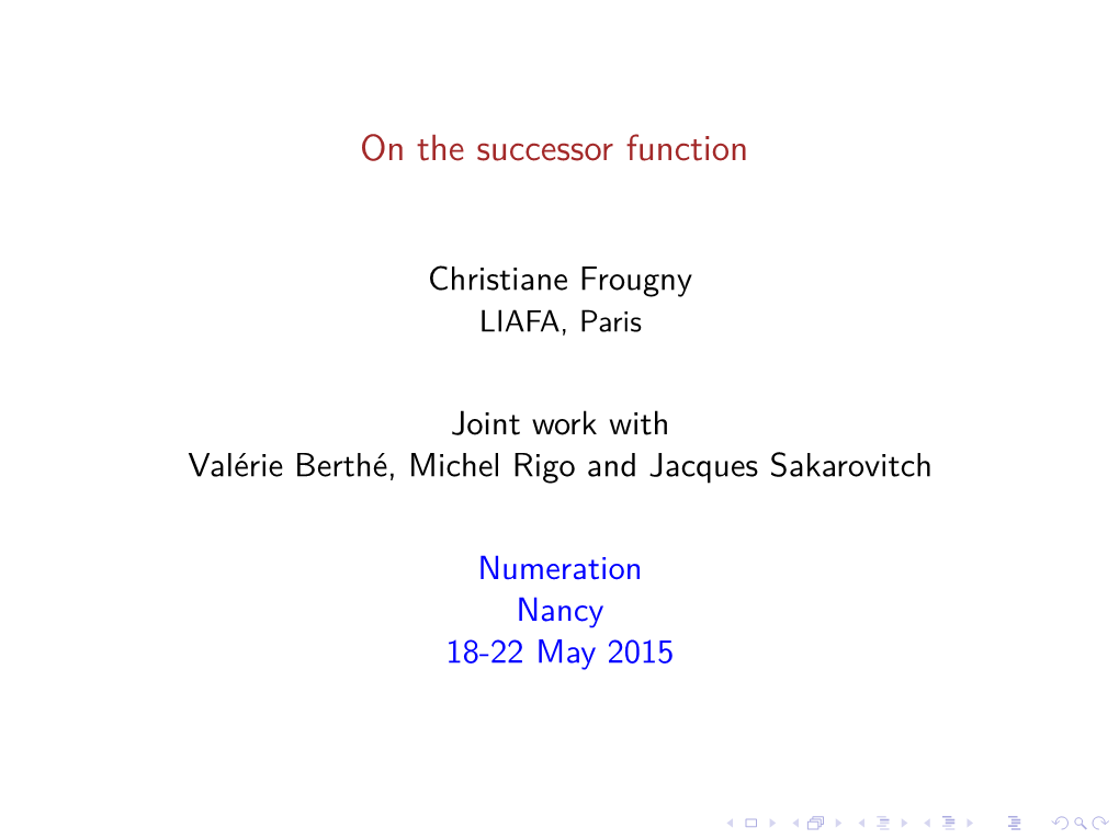 On the Successor Function