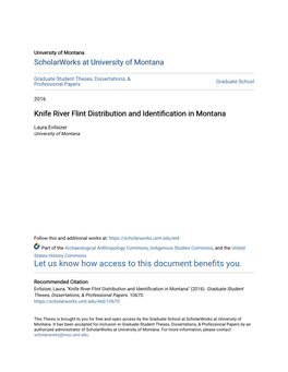 Knife River Flint Distribution and Identification in Montana