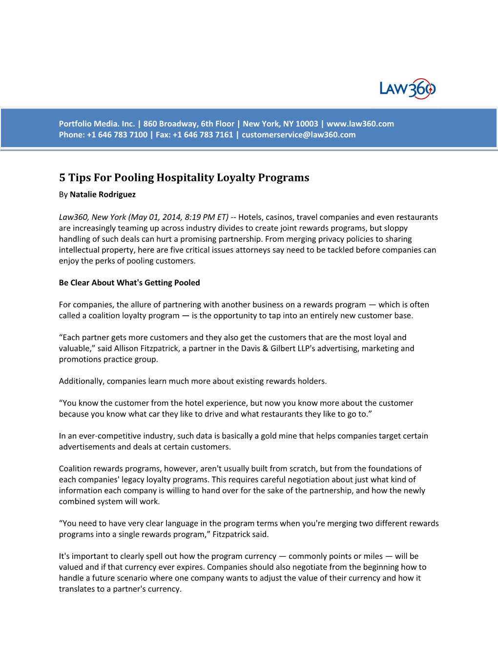5 Tips for Pooling Hospitality Loyalty Programs by Natalie Rodriguez