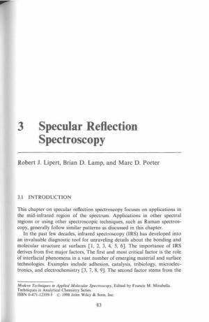 3 Specular Reflection Spectroscopy