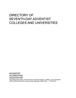Directory of Seventh-Day Adventist Colleges and Universities