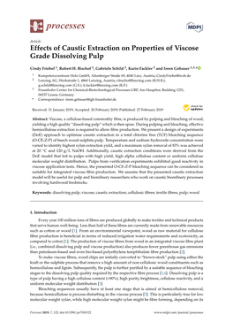 Effects of Caustic Extraction on Properties of Viscose Grade Dissolving Pulp
