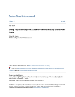 An Environmental History of the Mono Basin