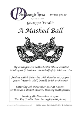 A Masked Ball Programme