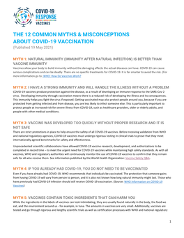 Common Myths and Misconceptions About the COVID-19 Vaccine