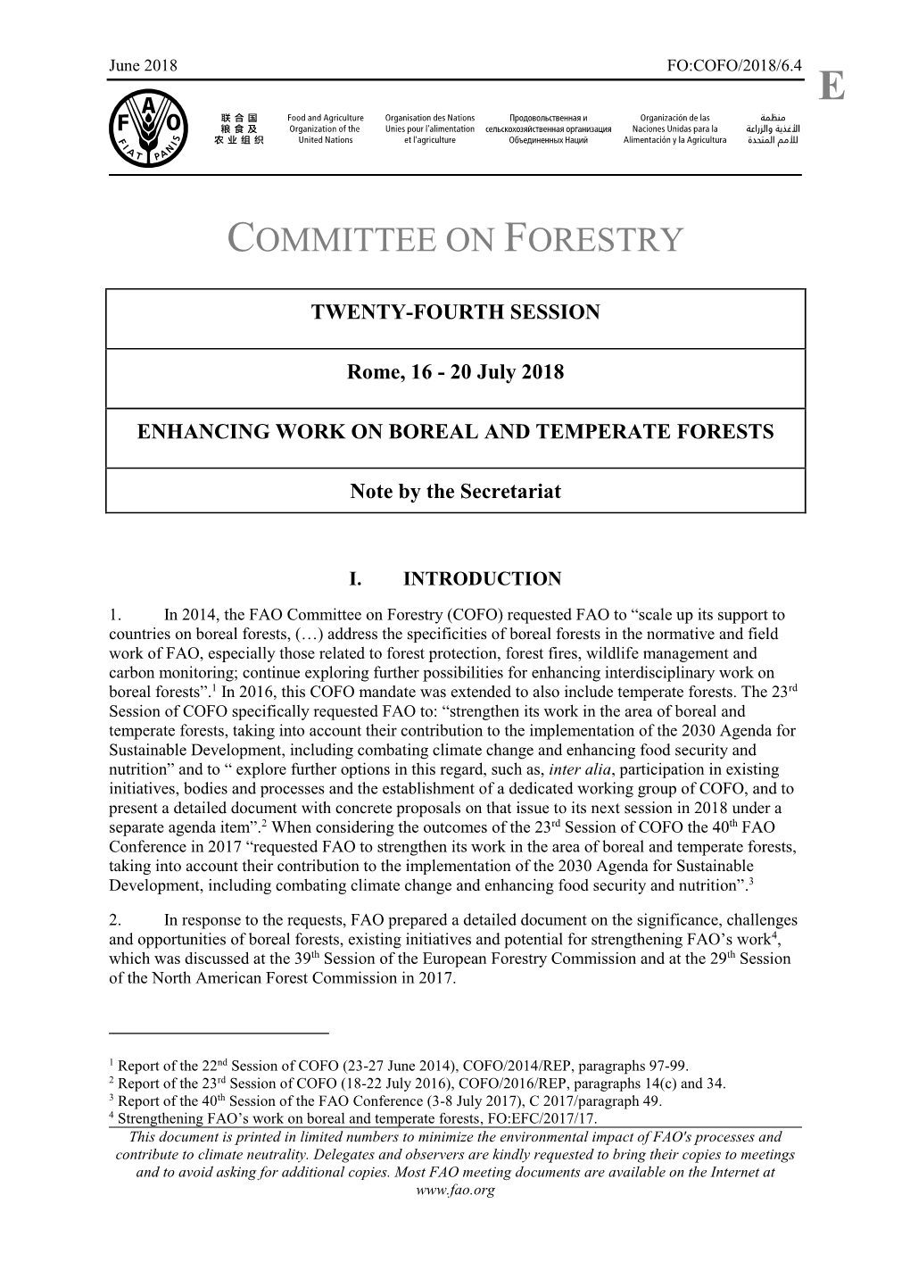 Enhancing Work on Boreal and Temperate Forests