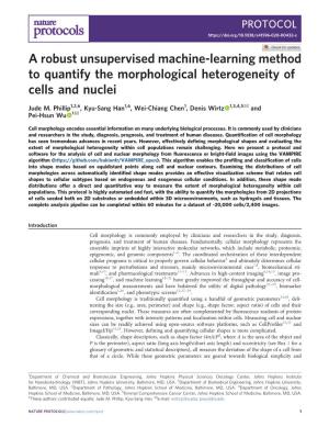 A Robust Unsupervised Machine-Learning Method to Quantify the Morphological Heterogeneity of Cells and Nuclei