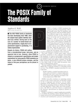 The POSIX Family of Standards