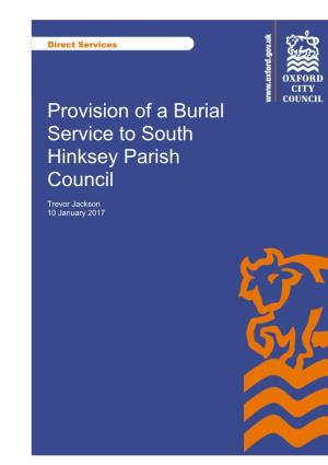 Provision of a Burial Service to South Hinksey Parish Council