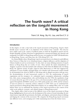 The Fourth Wave? a Critical Reﬂection on the Tongzhi Movement in Hong Kong