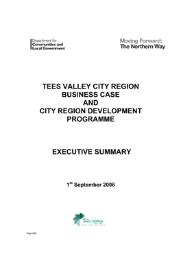 Tees Valley City Region Business Case and City Region Development Programme