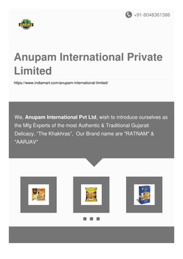 Anupam International Private Limited