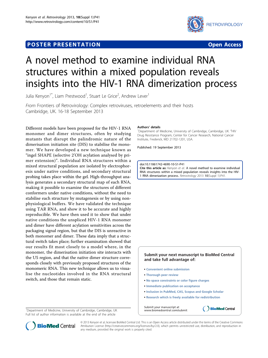 A Novel Method to Examine Individual RNA Structures Within a Mixed Population Reveals Insights Into the HIV-1 RNA Dimerization P