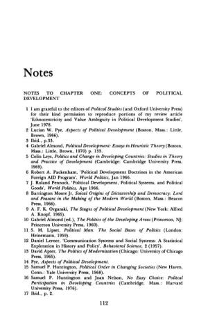 2 Lucian W. Pye, Aspects of Political Development (Boston, Mass.: Little, Brown, I966)