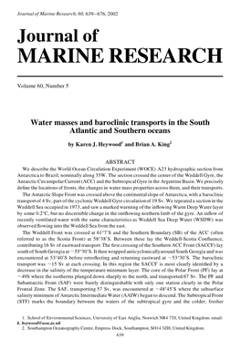 Water Masses and Baroclinic Transports in the South Atlantic And