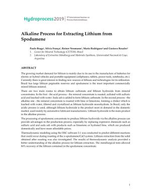 Alkaline Process for Extracting Lithium from Spodumene