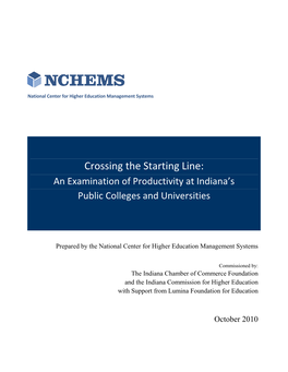 Crossing the Starting Line: an Examination of Productivity at Indiana’S Public Colleges and Universities