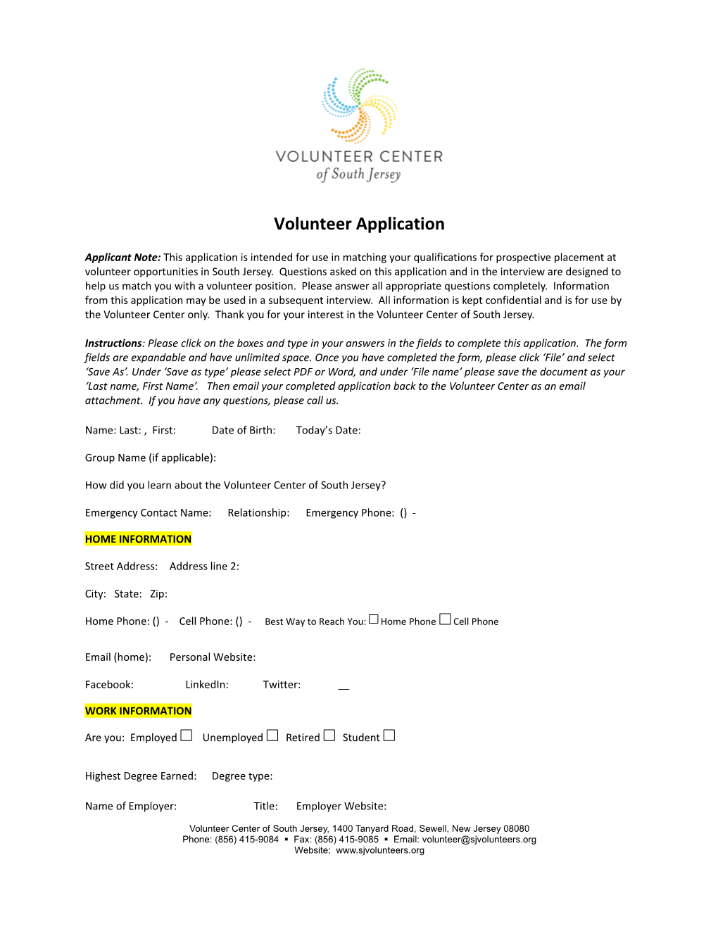 Volunteer Application s4