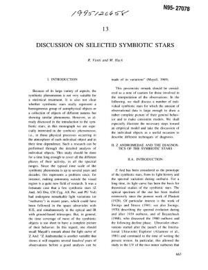 N95- 27078 13 Discussion on Selected Symbiotic Stars