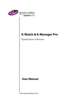 K-Watch & K-Manager Pro Application Software User