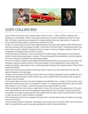 Cody Collins Bio