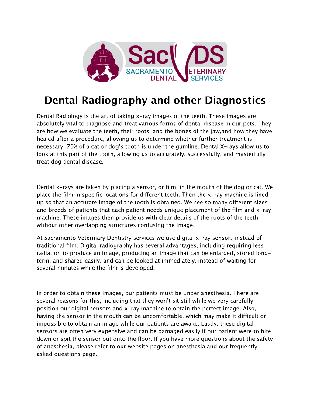 Dental Radiography and Other Diagnostics