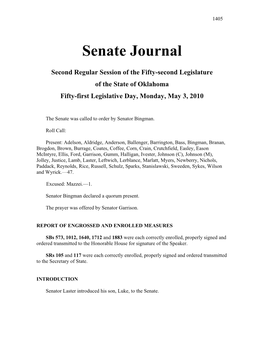 Senate Journal May 03, 2010