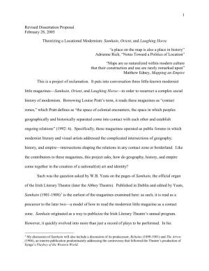 1 Revised Dissertation Proposal February 28, 2005 Theorizing A