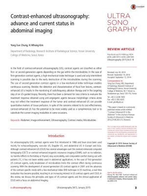 Contrast-Enhanced Ultrasonography: Advance and Current Status in Abdominal Imaging