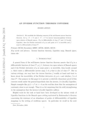 An Inverse Function Theorem Converse