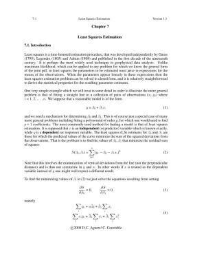 Chapter 7 Least Squares Estimation