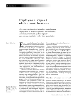 Employment Impact of Electronic Business