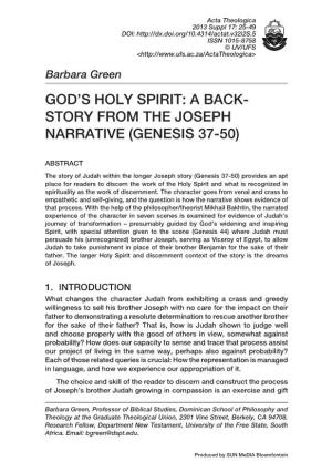 God's Holy Spirit: a Back- Story from the Joseph Narrative (Genesis 37-50)