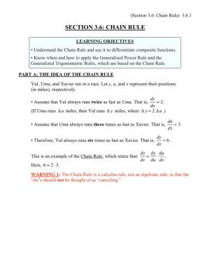 Section 3.6: Chain Rule) 3.6.1
