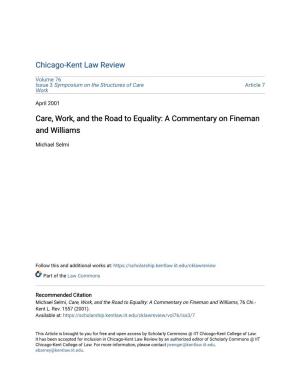 Care, Work, and the Road to Equality: a Commentary on Fineman and Williams