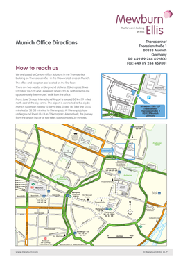 How to Reach Us Munich Office Directions