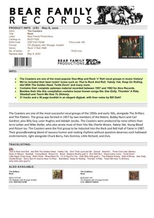 Bear Family Records Sales Sheet
