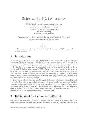 Steiner Systems S(2,4,V)