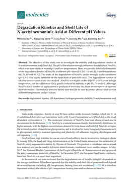 Degradation Kinetics and Shelf Life of N-Acetylneuraminic Acid at Different