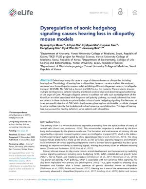 Dysregulation of Sonic Hedgehog Signaling