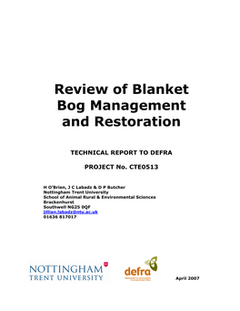 DEFRA Blanket Bog Review V021107
