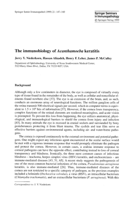 The Immunobiology of &lt;Emphasis Type="Italic"&gt;Acanthamoeba