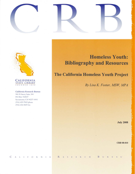 Homeless Youth: Bibliography and Resources