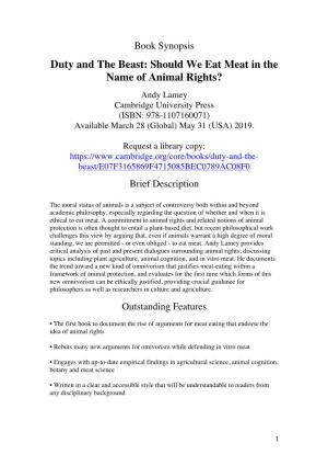 Should We Eat Meat in the Name of Animal Rights?