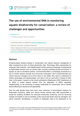 The Use of Environmental DNA in Monitoring Aquatic Biodiversity for Conservation: a Review of Challenges and Opportunities